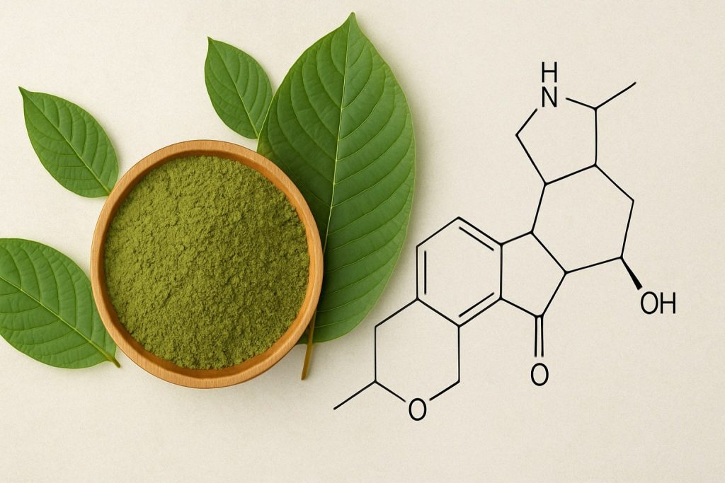 Kratom leaves and powder.